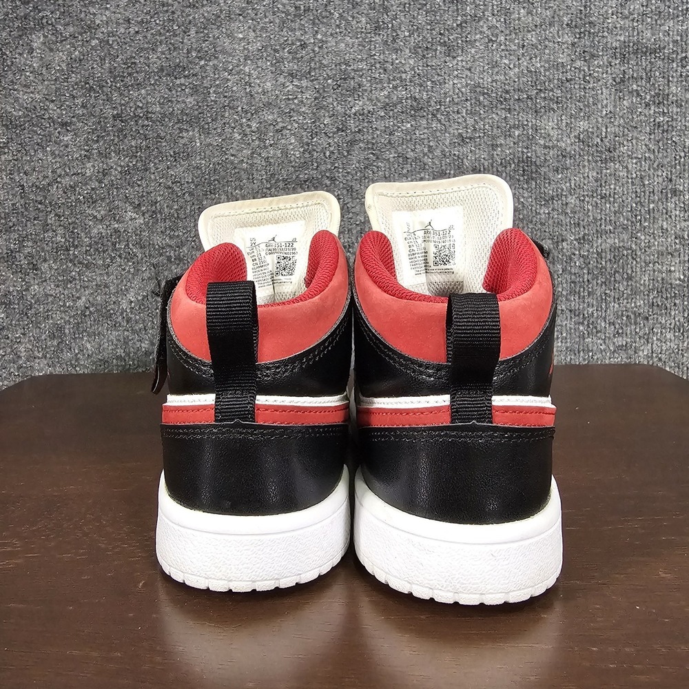 Nike Air Jordan 1 Mid AR6351-122 Red Black White Leather Sneaker Toddler Size 2Y - Picture 10 of 11